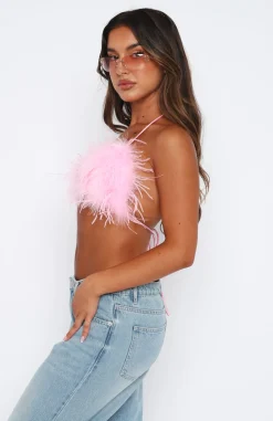 Shirts & Blouses | White Fox Boutique Pick Me Up Feather Bikini Top pink