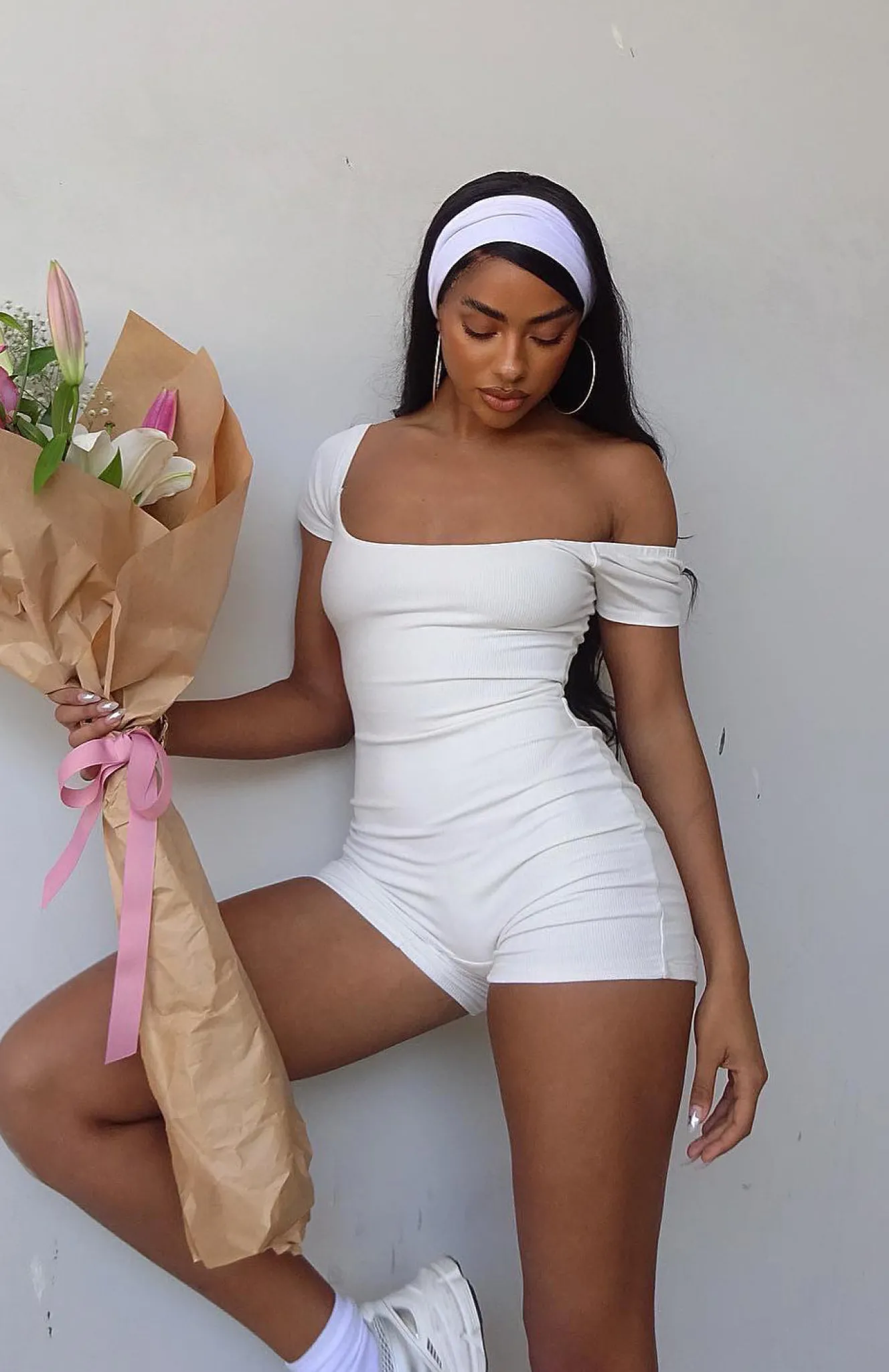 Restocked | White Fox Boutique Places To Be Playsuit white