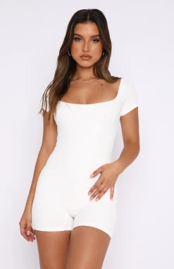 Restocked | White Fox Boutique Places To Be Playsuit white