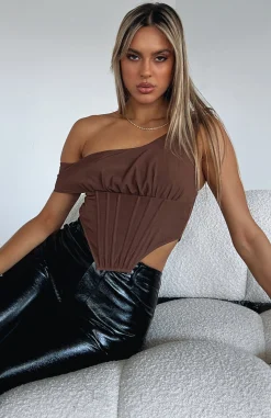 Shirts & Blouses | White Fox Boutique Play Hard To Get Crop Chocolate brown