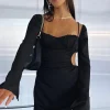 Long Sleeve Dresses | White Fox Boutique Please Hold Long Sleeve Mini Dress black