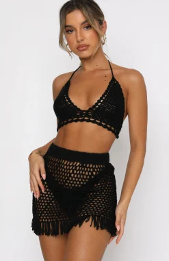 Resort Wear | White Fox Boutique Private Island Crochet Set black