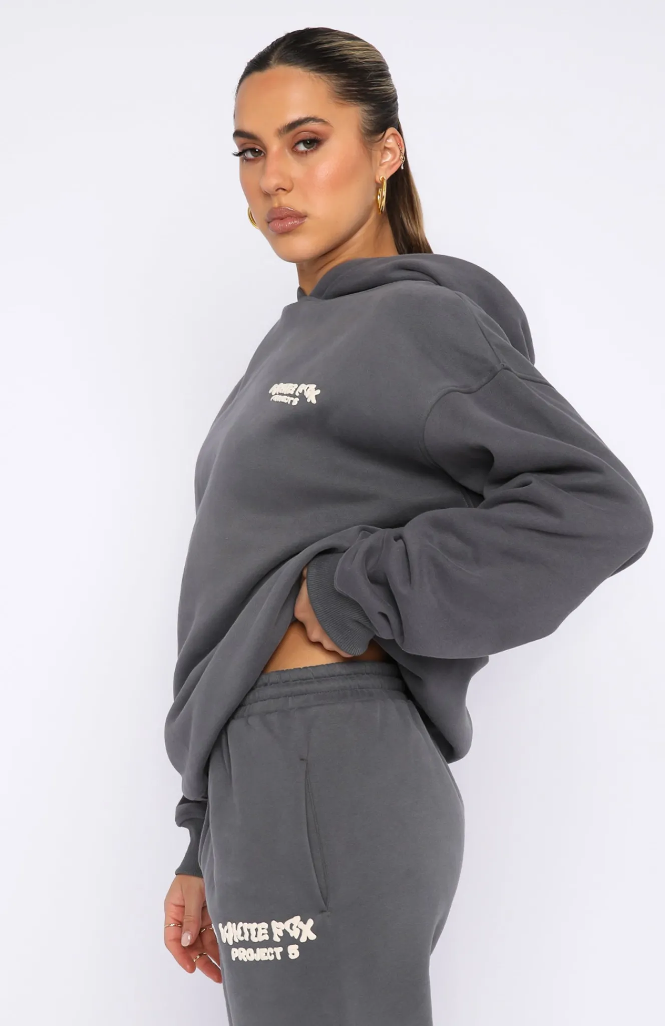 Jackets & Blazers | White Fox Boutique Project 5 Oversized Hoodie Volcanic grey
