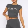 Shirts & Blouses | White Fox Boutique Project 5 Ribbed Baby Tee Volcanic grey