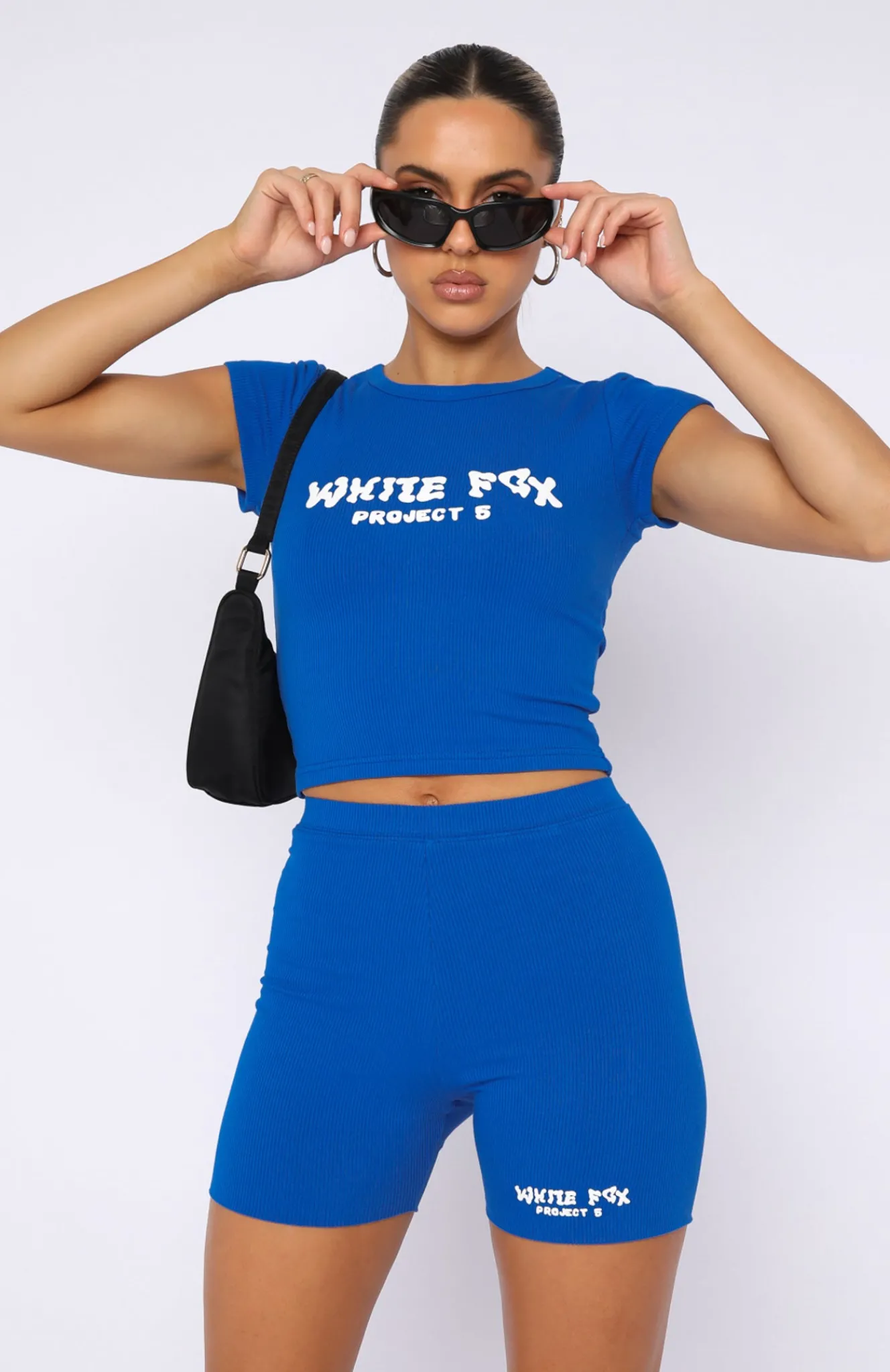 Shirts & Blouses | White Fox Boutique Project 5 Ribbed Baby Tee Cobalt blue