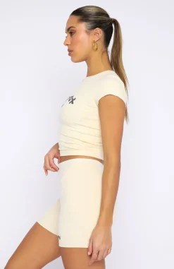 Shirts & Blouses | White Fox Boutique Project 5 Ribbed Baby Tee Pebble nude