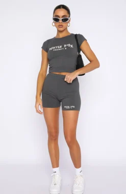 Shirts & Blouses | White Fox Boutique Project 5 Ribbed Baby Tee Volcanic grey