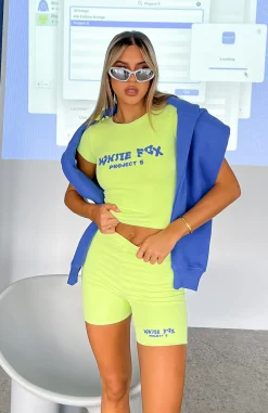 Shorts | White Fox Boutique Project 5 Ribbed Bike Shorts Lime green