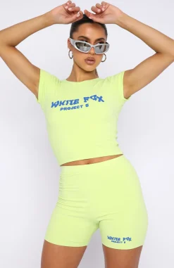 Shorts | White Fox Boutique Project 5 Ribbed Bike Shorts Lime green
