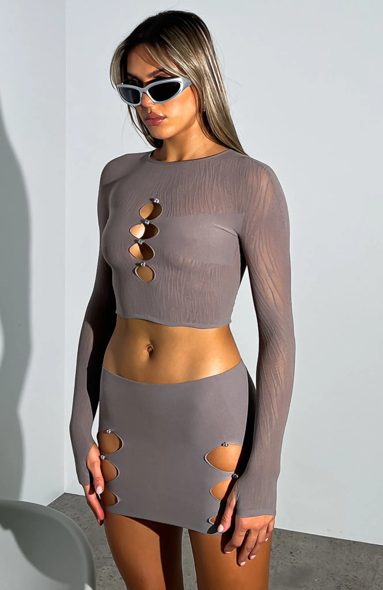 Shirts & Blouses | White Fox Boutique Promise Me Long Sleeve Crop Mushroom brown