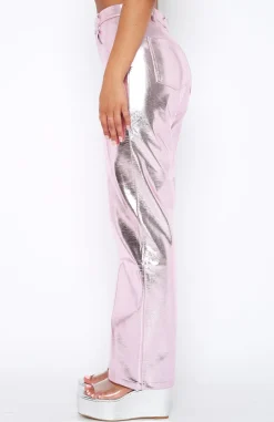 Pants | White Fox Boutique Push The Button Pu Pants Baby pink