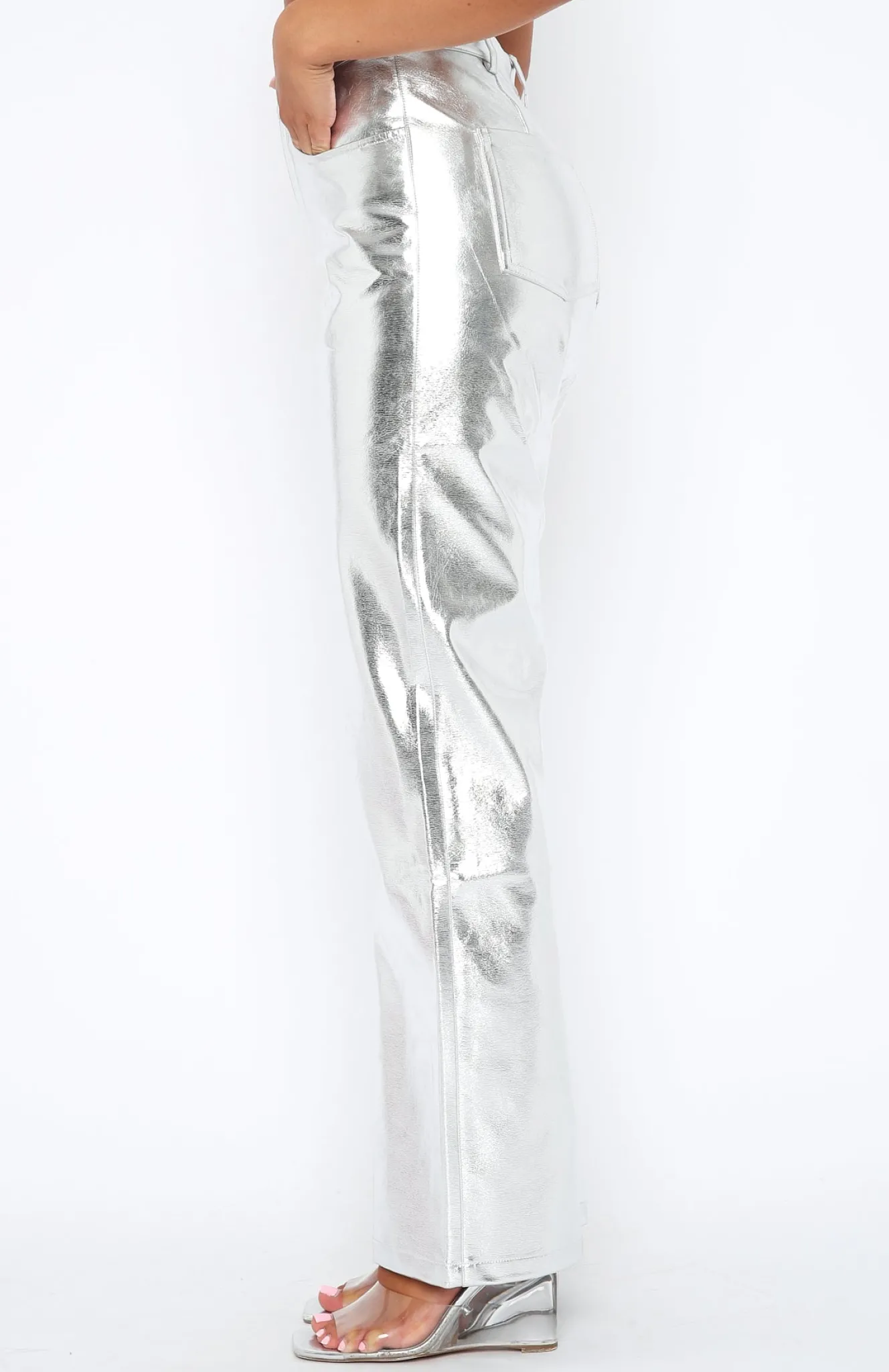 Pants | White Fox Boutique Push The Button Pu Pants silver
