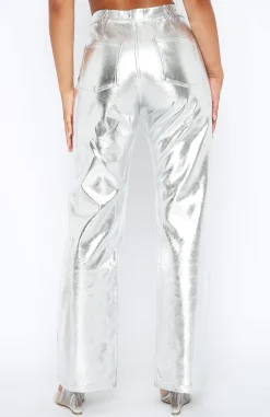 Pants | White Fox Boutique Push The Button Pu Pants silver