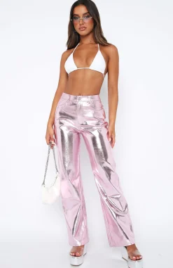 Pants | White Fox Boutique Push The Button Pu Pants Baby pink