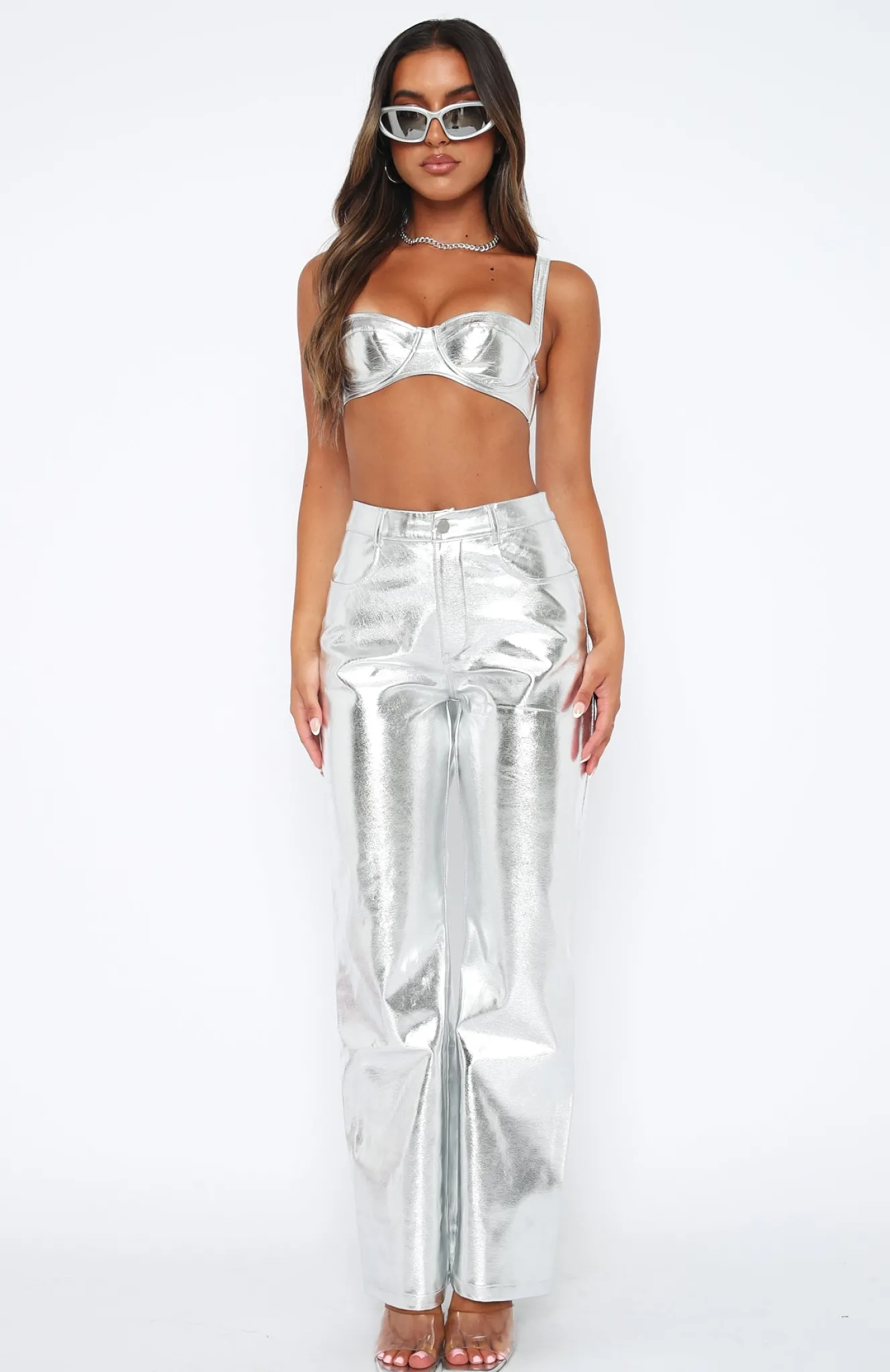 Pants | White Fox Boutique Push The Button Pu Pants silver