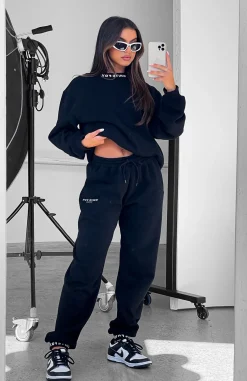 Pants | White Fox Boutique Put It On Repeat Sweatpants black