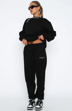 Pants | White Fox Boutique Put It On Repeat Sweatpants black