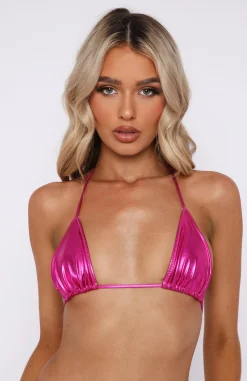 Bikini Tops | White Fox Boutique Rancho Mirage Bikini Top Metallic pink