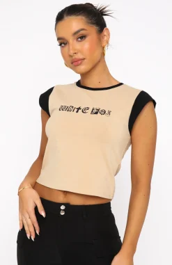 Shirts & Blouses | White Fox Boutique Rare Attraction Baby Tee Beige nude