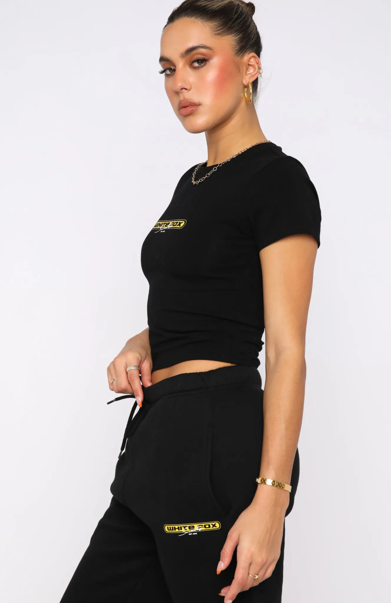 Shirts & Blouses | White Fox Boutique Raw Moments Cropped Tee black