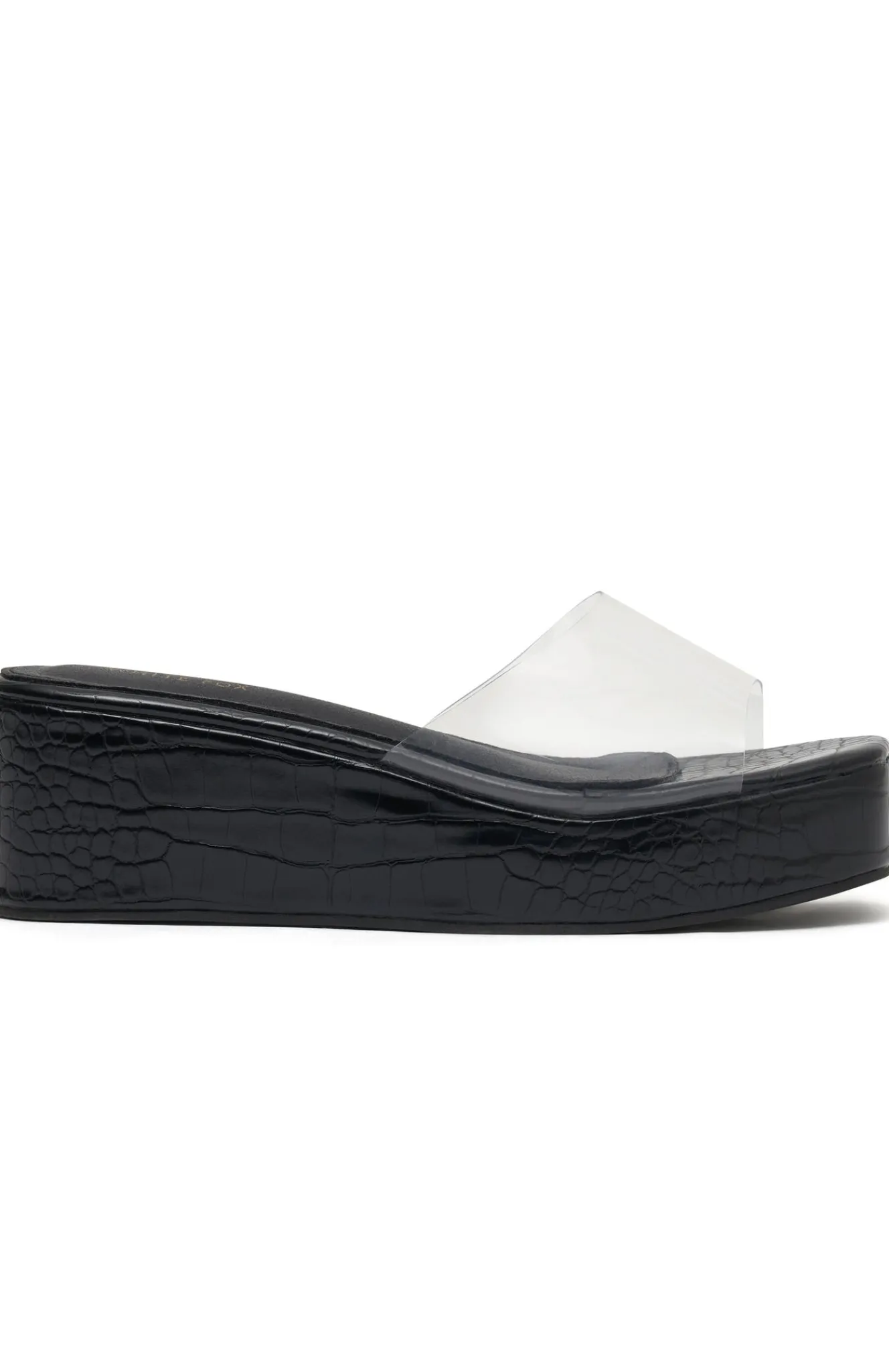 Slides | White Fox Boutique Rayna Platform Slides Croc black
