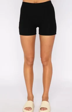 Shorts | White Fox Boutique Reality Check Ribbed Bike Shorts black