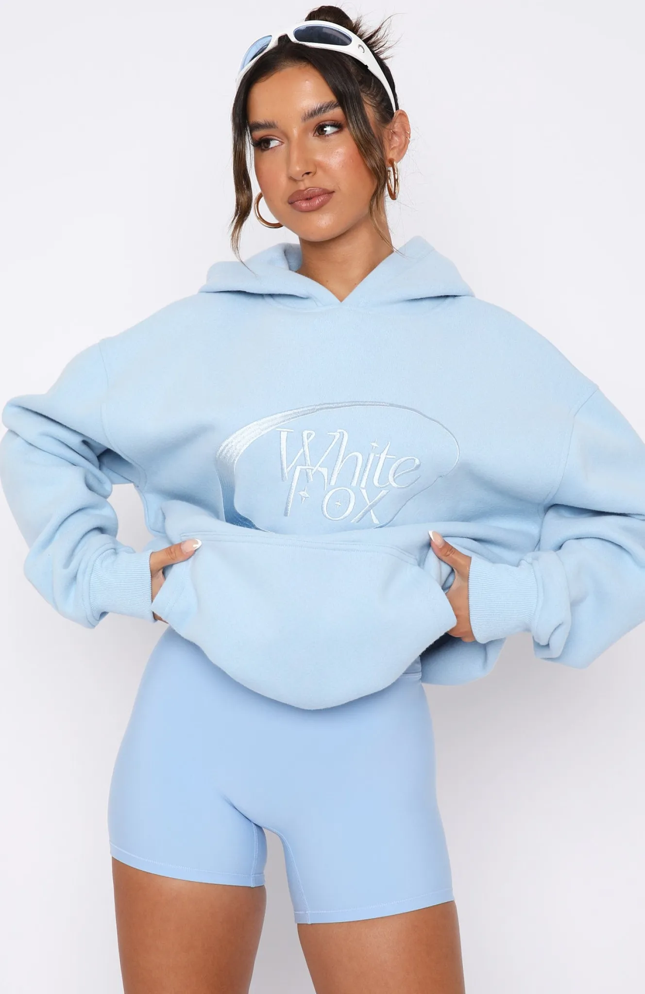 Jackets & Blazers | White Fox Boutique Revolve Around Me Oversized Hoodie Baby blue