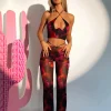 Pants | White Fox Boutique Rhythm Of The Night Pants Flame Print pink