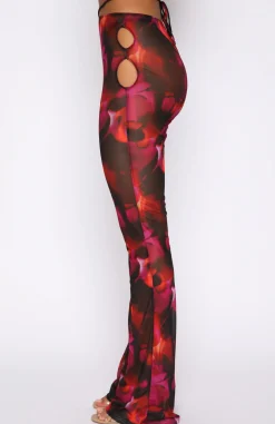 Pants | White Fox Boutique Rhythm Of The Night Pants Flame Print pink