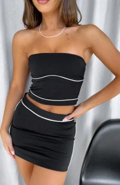 Shirts & Blouses | White Fox Boutique Ride With Me Strapless Crop black