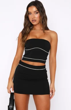 Shirts & Blouses | White Fox Boutique Ride With Me Strapless Crop black