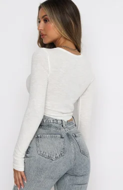 Shirts & Blouses | White Fox Boutique Risky Love Long Sleeve Crop white