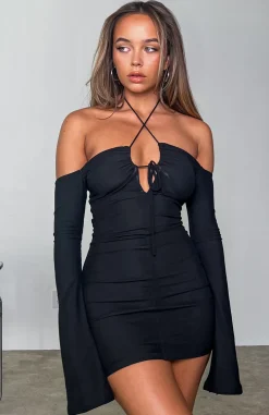 Restocked | White Fox Boutique Rock That Body Long Sleeve Mini Dress black