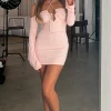 Long Sleeve Dresses | White Fox Boutique Rock That Body Long Sleeve Mini Dress Bubble Bath pink