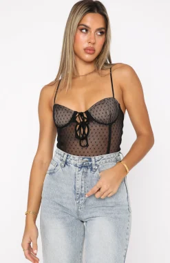 Shirts & Blouses | White Fox Boutique Run It Back Mesh Bodysuit black