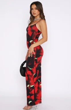 Formal Dresses | White Fox Boutique Same Heart Mesh Maxi Dress Hibiscus red
