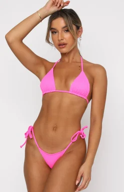 Bikini Tops | White Fox Boutique Sea Breeze Bikini Top Neon Rib pink