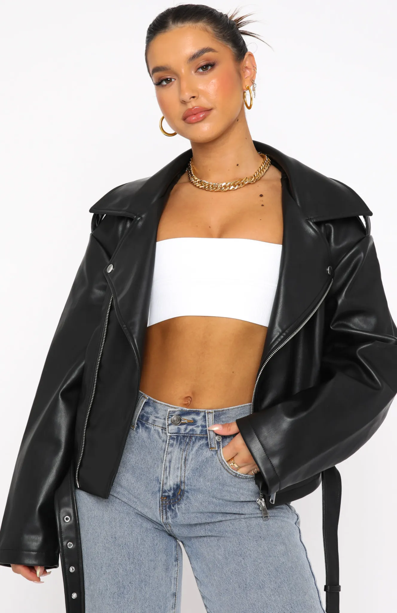 Jackets & Blazers | White Fox Boutique Seal The Deal PU Biker Jacket black