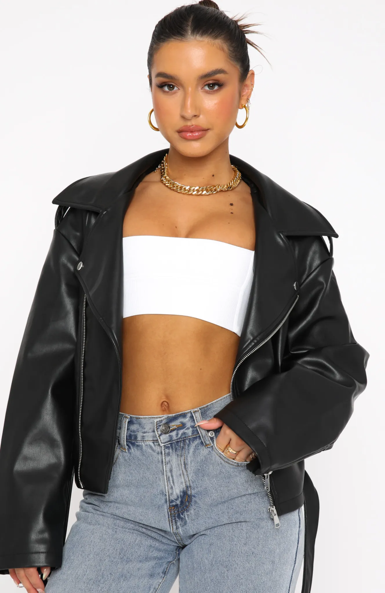 Jackets & Blazers | White Fox Boutique Seal The Deal PU Biker Jacket black