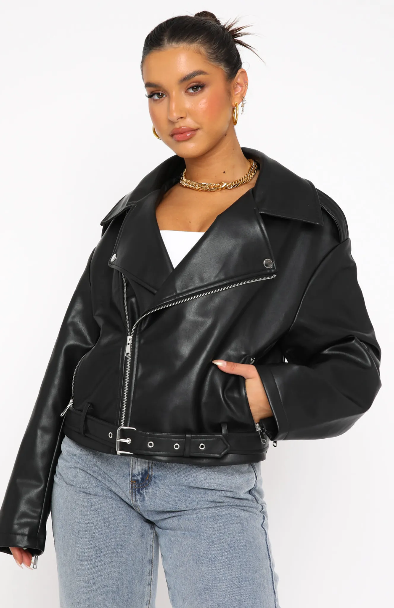 Jackets & Blazers | White Fox Boutique Seal The Deal PU Biker Jacket black