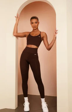 Leggings | White Fox Boutique Seamless High Waisted Leggings Chocolate brown