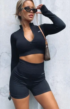 Shorts | White Fox Boutique Seamless High Waisted Shorts black