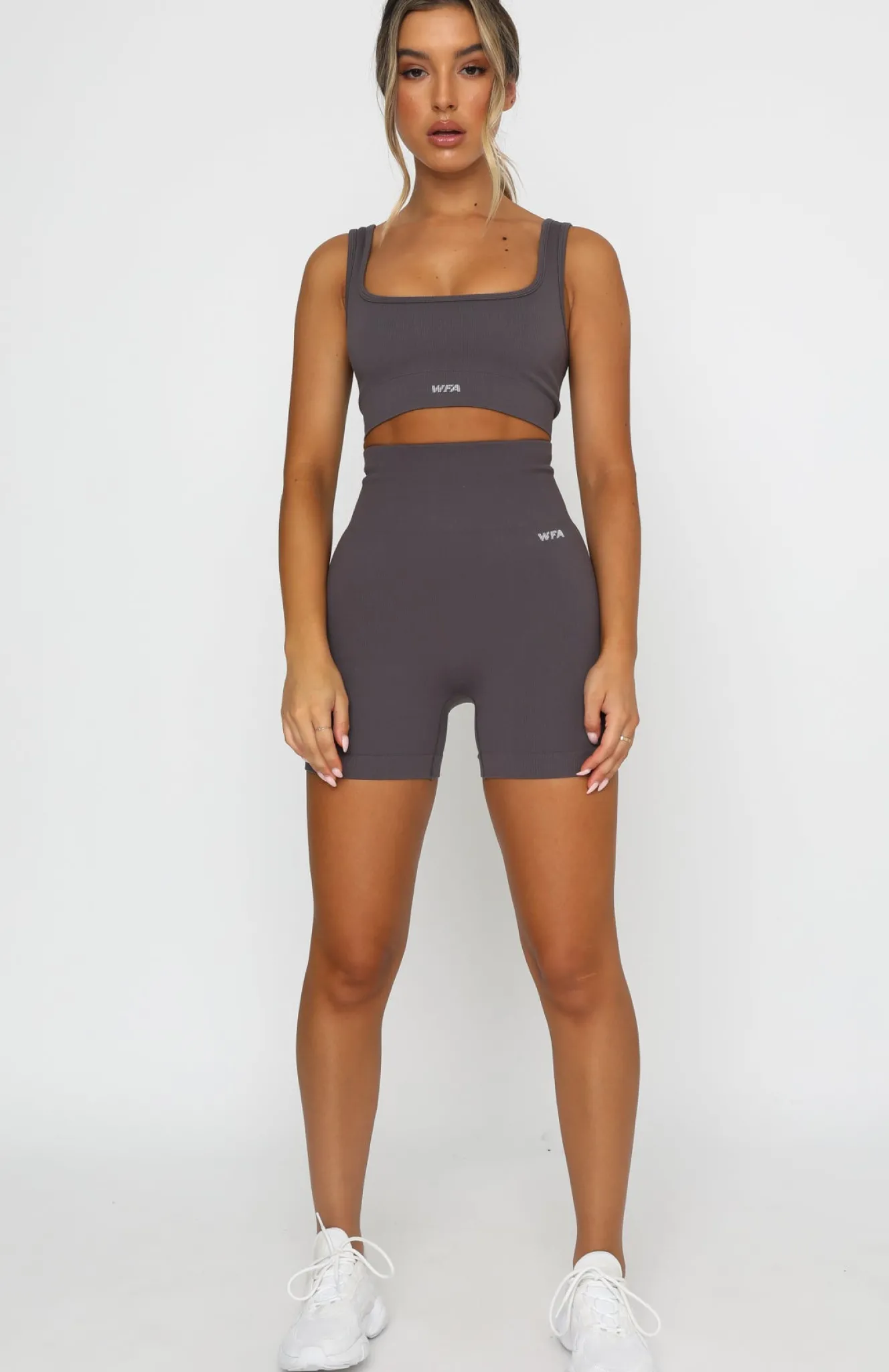 Shorts | White Fox Boutique Seamless High Waisted Shorts Shadow grey