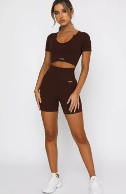 Shorts | White Fox Boutique Seamless High Waisted Shorts Chocolate brown