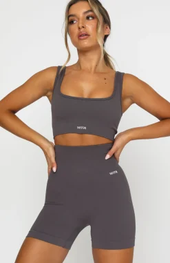 Shorts | White Fox Boutique Seamless High Waisted Shorts Shadow grey
