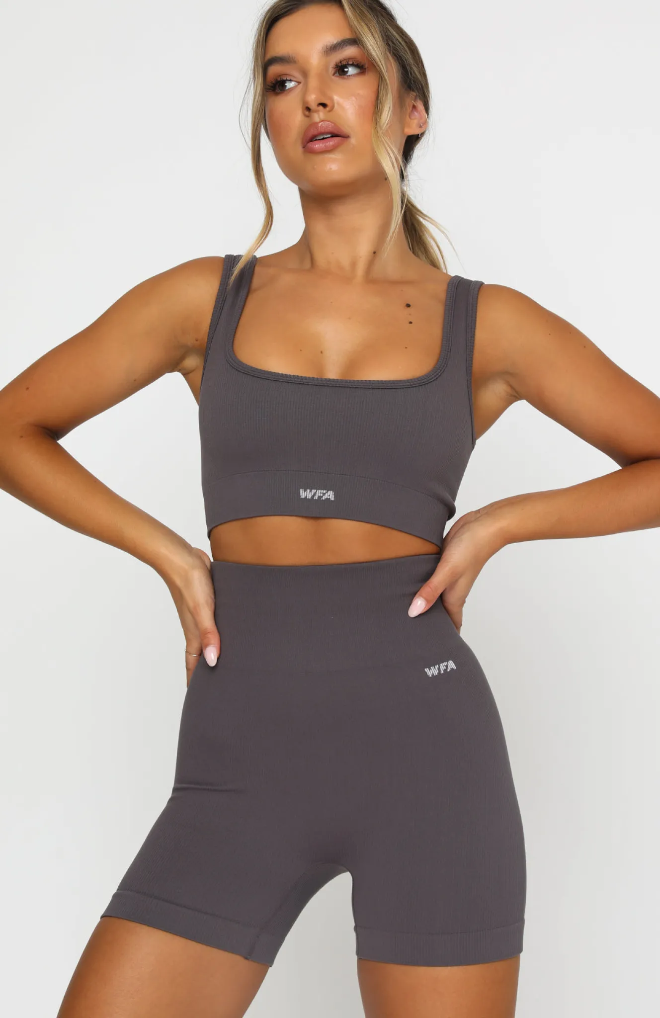 Shorts | White Fox Boutique Seamless High Waisted Shorts Shadow grey