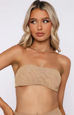 Shirts & Blouses | White Fox Boutique Secrets Out Mesh Bandeau Crop nude