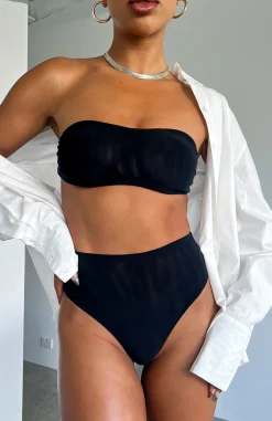 Shirts & Blouses | White Fox Boutique Secrets Out Mesh Bandeau Crop black