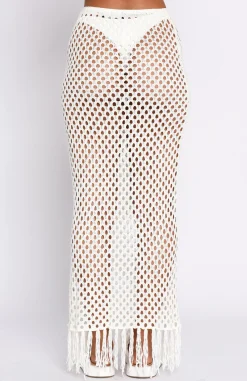 Resort Wear | White Fox Boutique See Me Now Crochet Maxi Skirt Off white