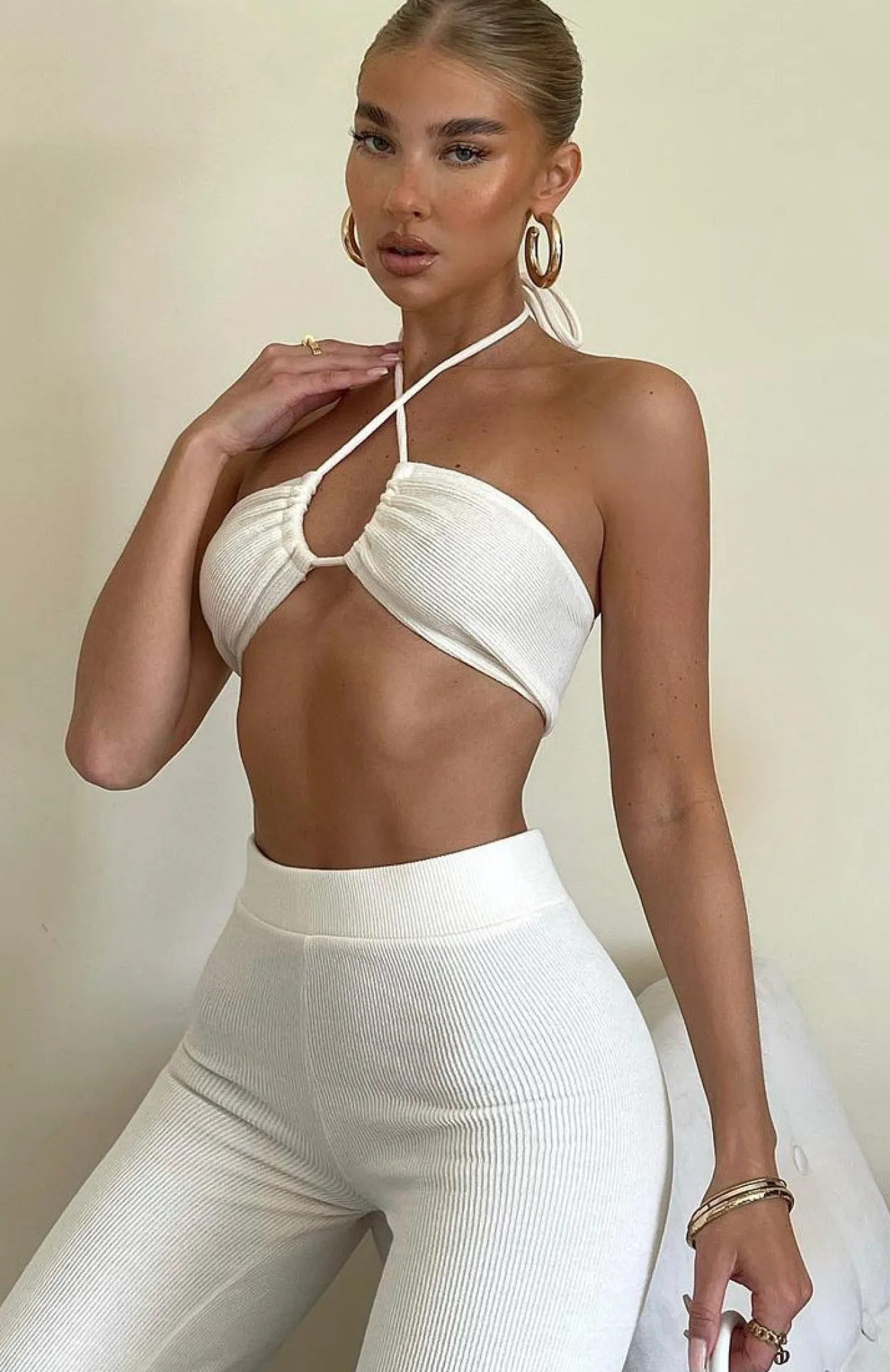 Shirts & Blouses | White Fox Boutique Self Made Crop Cream nude